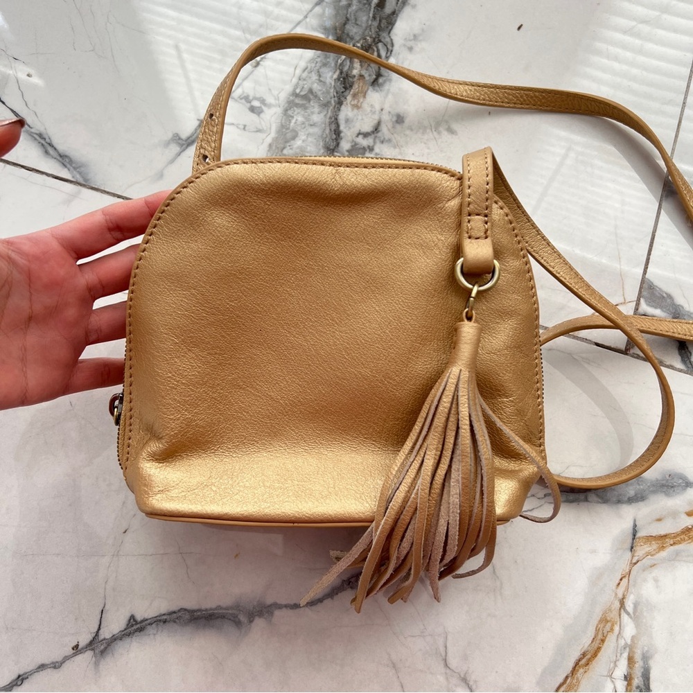 HOBO Nash Compact Crossbody Leather Bag Dusty Gold